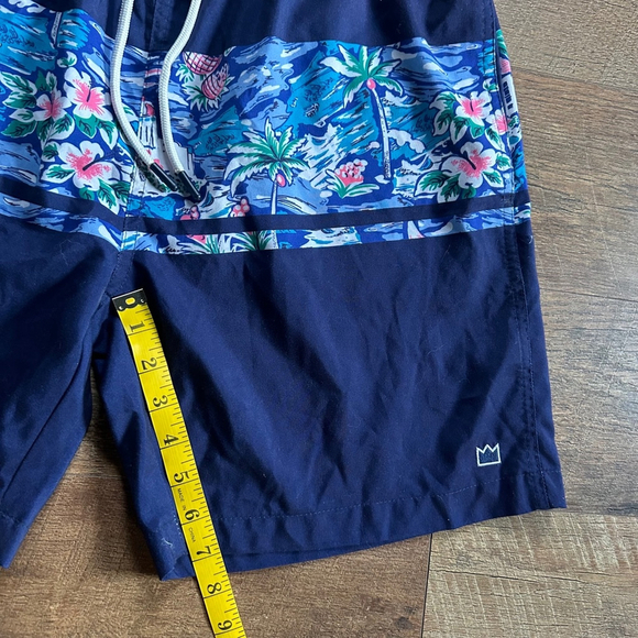Men's Crown & Ivy Swim Trunks Shorts M Blue Floral - Picture 6 of 7